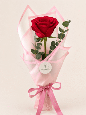 Elegant Red Rose Gift Bouquet Luxury Single Rose