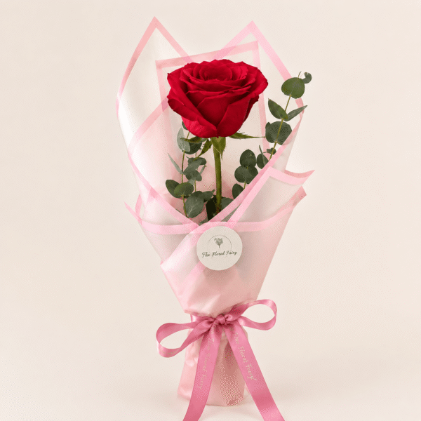 Elegant Red Rose Gift Bouquet Luxury Single Rose